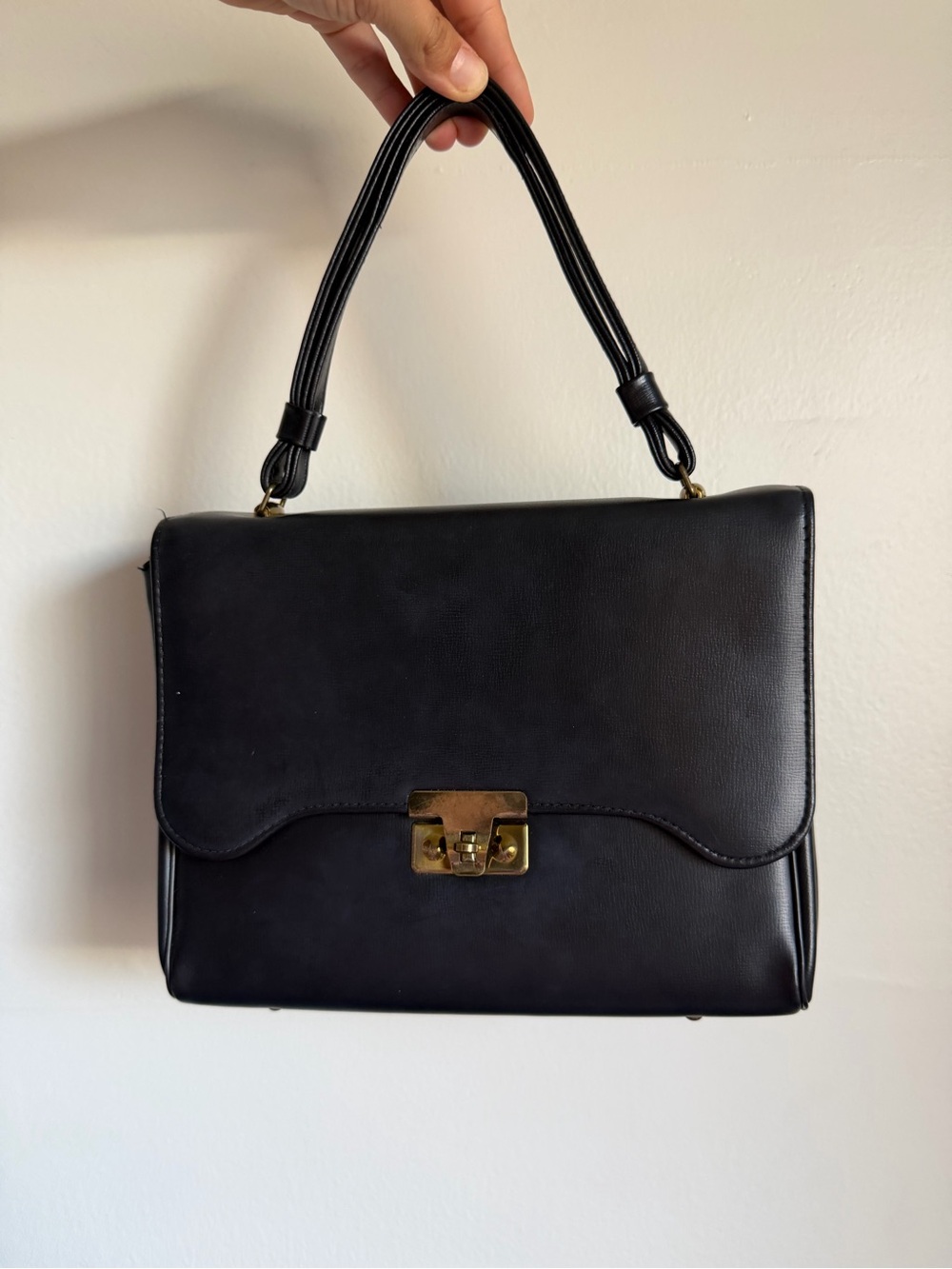 Vintage Markay Black Top Handle Purse Made in USA